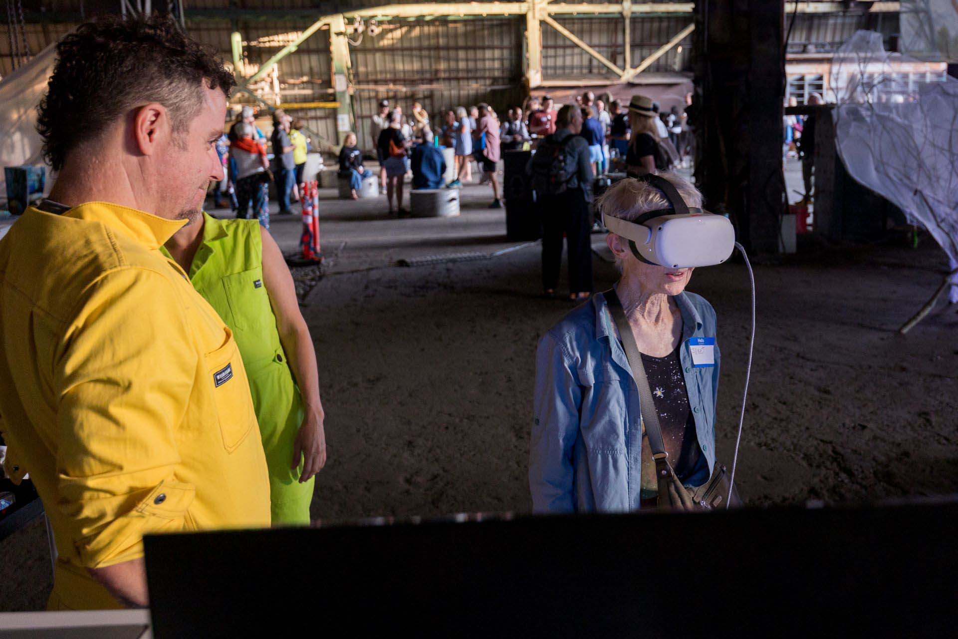 One-on-one guided VR demo at event